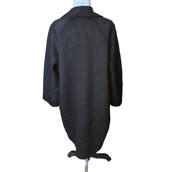 Whistles Black Wool Blend Long Coat Notch Lapel Minimalist Winter Small NWT - Picture 3 of 9